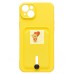 Чехол-накладка для Apple iPhone 14 Plus (желтый) - SC304 с картхолдером