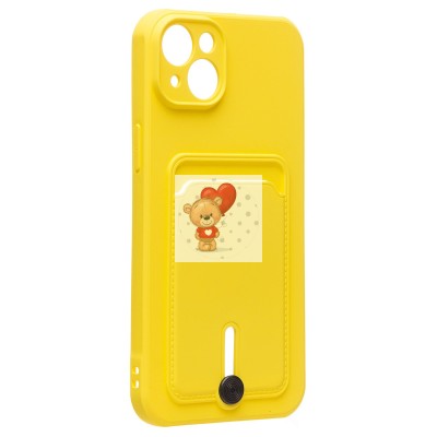 Чехол-накладка для Apple iPhone 14 Plus (желтый) - SC304 с картхолдером Чехол-накладка для Apple iPhone 14 Plus (желтый) - SC304 с картхолдером