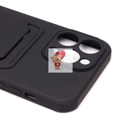 Чехол-накладка для Apple iPhone 14 Pro Max (черный) - SC304 с картхолдером