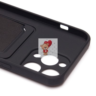 Чехол-накладка для Apple iPhone 14 Pro Max (черный) - SC304 с картхолдером