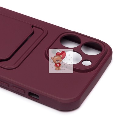 Чехол-накладка для Apple iPhone 14 Pro Max (бордовый) - SC304 с картхолдером Чехол-накладка для Apple iPhone 14 Pro Max (бордовый) - SC304 с картхолдером