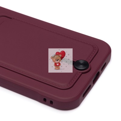 Чехол-накладка для Apple iPhone 14 Pro Max (бордовый) - SC304 с картхолдером Чехол-накладка для Apple iPhone 14 Pro Max (бордовый) - SC304 с картхолдером