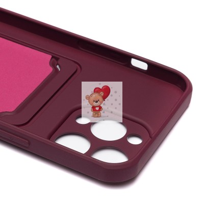 Чехол-накладка для Apple iPhone 14 Pro Max (бордовый) - SC304 с картхолдером Чехол-накладка для Apple iPhone 14 Pro Max (бордовый) - SC304 с картхолдером