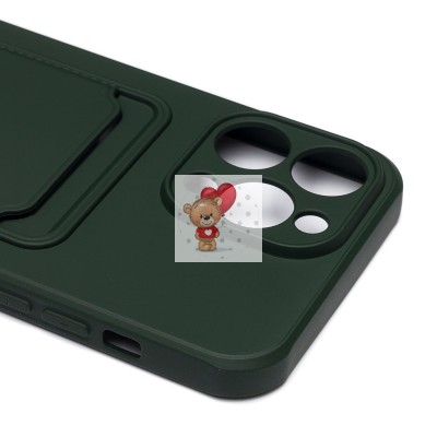 Чехол-накладка для Apple iPhone 14 Pro Max (темно-зеленый) - SC304 с картхолдером Чехол-накладка для Apple iPhone 14 Pro Max (темно-зеленый) - SC304 с картхолдером