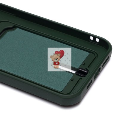 Чехол-накладка для Apple iPhone 14 Pro Max (темно-зеленый) - SC304 с картхолдером Чехол-накладка для Apple iPhone 14 Pro Max (темно-зеленый) - SC304 с картхолдером