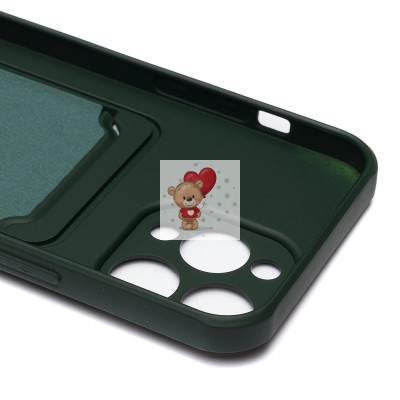 Чехол-накладка для Apple iPhone 14 Pro Max (темно-зеленый) - SC304 с картхолдером Чехол-накладка для Apple iPhone 14 Pro Max (темно-зеленый) - SC304 с картхолдером