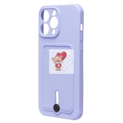 Чехол-накладка для Apple iPhone 14 Pro Max (темно-фиолетовый) - SC304 с картхолдером