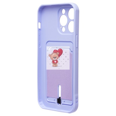 Чехол-накладка для Apple iPhone 14 Pro Max (темно-фиолетовый) - SC304 с картхолдером