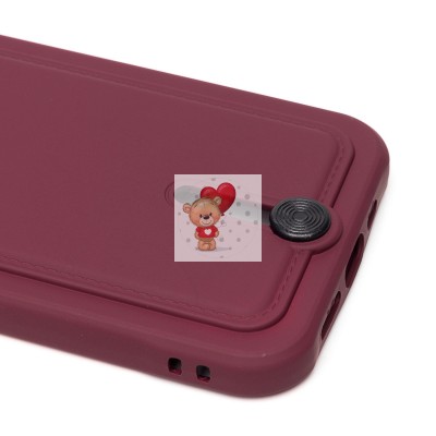 Чехол-накладка для Apple iPhone 14 Pro (бордовый) - SC304 с картхолдером