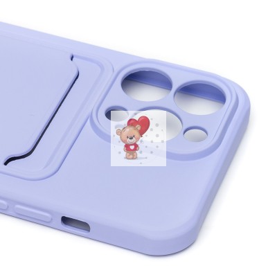 Чехол-накладка для Apple iPhone 14 Pro (светло-фиолетовый) - SC304 с картхолдером