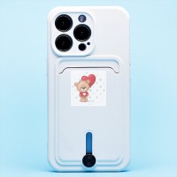 Чехол-накладка для Apple iPhone 14 Pro (белый) - SC304 с картхолдером Чехол-накладка для Apple iPhone 14 Pro (белый) - SC304 с картхолдером