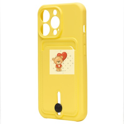 Чехол-накладка для Apple iPhone 14 Pro (желтый) - SC304 с картхолдером
