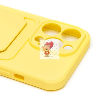 Чехол-накладка для Apple iPhone 14 Pro (желтый) - SC304 с картхолдером