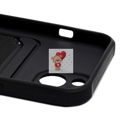 Чехол-накладка для Apple iPhone 14 (черный) - SC304 с картхолдером Чехол-накладка для Apple iPhone 14 (черный) - SC304 с картхолдером