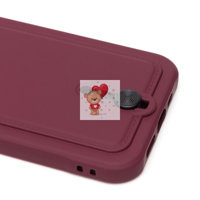 Чехол-накладка для Apple iPhone 14 (бордовый) - SC304 с картхолдером