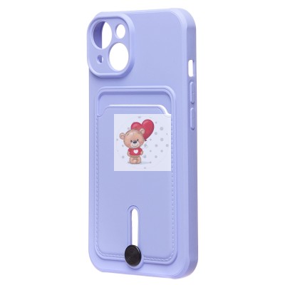 Чехол-накладка для Apple iPhone 14 (темно-фиолетовый) - SC304 с картхолдером Чехол-накладка для Apple iPhone 14 (темно-фиолетовый) - SC304 с картхолдером