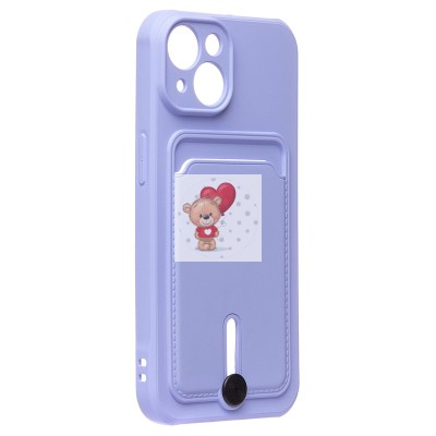 Чехол-накладка для Apple iPhone 14 (темно-фиолетовый) - SC304 с картхолдером Чехол-накладка для Apple iPhone 14 (темно-фиолетовый) - SC304 с картхолдером