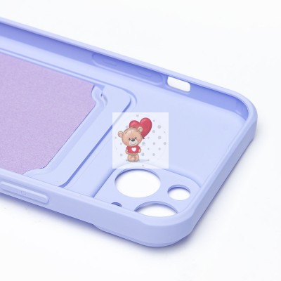 Чехол-накладка для Apple iPhone 14 (темно-фиолетовый) - SC304 с картхолдером Чехол-накладка для Apple iPhone 14 (темно-фиолетовый) - SC304 с картхолдером