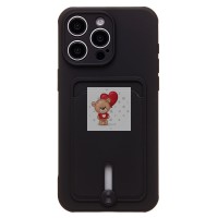 Чехол-накладка для Apple iPhone 15 Pro Max (черный) - SC304 с картхолдером Чехол-накладка для Apple iPhone 15 Pro Max (черный) - SC304 с картхолдером