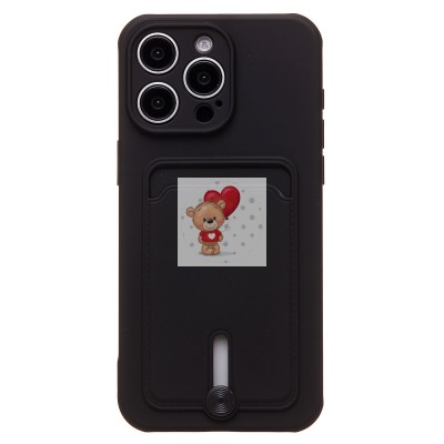 Чехол-накладка для Apple iPhone 15 Pro Max (черный) - SC304 с картхолдером Чехол-накладка для Apple iPhone 15 Pro Max (черный) - SC304 с картхолдером