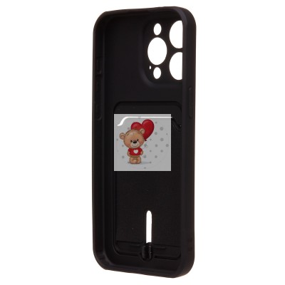 Чехол-накладка для Apple iPhone 15 Pro Max (черный) - SC304 с картхолдером Чехол-накладка для Apple iPhone 15 Pro Max (черный) - SC304 с картхолдером