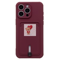 Чехол-накладка для Apple iPhone 15 Pro Max (бордовый) - SC304 с картхолдером Чехол-накладка для Apple iPhone 15 Pro Max (бордовый) - SC304 с картхолдером