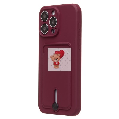 Чехол-накладка для Apple iPhone 15 Pro Max (бордовый) - SC304 с картхолдером Чехол-накладка для Apple iPhone 15 Pro Max (бордовый) - SC304 с картхолдером