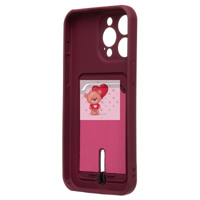 Чехол-накладка для Apple iPhone 15 Pro Max (бордовый) - SC304 с картхолдером Чехол-накладка для Apple iPhone 15 Pro Max (бордовый) - SC304 с картхолдером