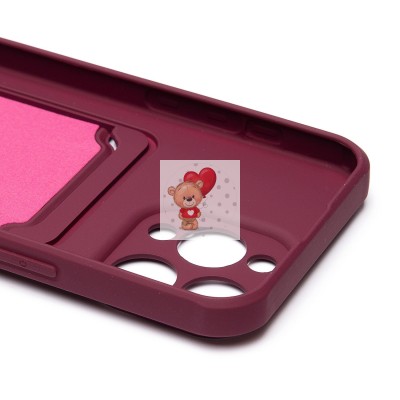 Чехол-накладка для Apple iPhone 15 Pro Max (бордовый) - SC304 с картхолдером Чехол-накладка для Apple iPhone 15 Pro Max (бордовый) - SC304 с картхолдером