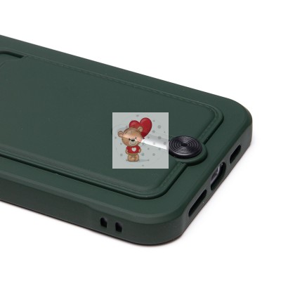 Чехол-накладка для Apple iPhone 15 Pro Max (темно-зеленый) - SC304 с картхолдером