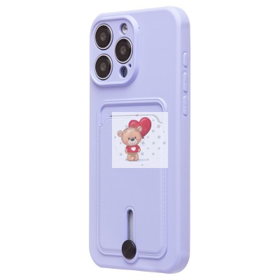 Чехол-накладка для Apple iPhone 15 Pro Max (светло-фиолетовый) - SC304 с картхолдером