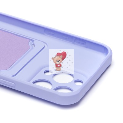 Чехол-накладка для Apple iPhone 15 Pro Max (светло-фиолетовый) - SC304 с картхолдером