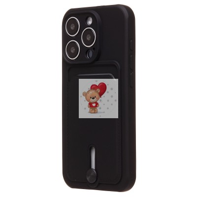 Чехол-накладка для Apple iPhone 15 Pro (черный) - SC304 с картхолдером Чехол-накладка для Apple iPhone 15 Pro (черный) - SC304 с картхолдером