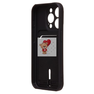 Чехол-накладка для Apple iPhone 15 Pro (черный) - SC304 с картхолдером Чехол-накладка для Apple iPhone 15 Pro (черный) - SC304 с картхолдером