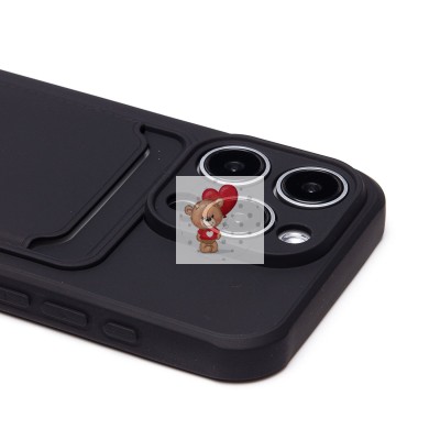 Чехол-накладка для Apple iPhone 15 Pro (черный) - SC304 с картхолдером Чехол-накладка для Apple iPhone 15 Pro (черный) - SC304 с картхолдером