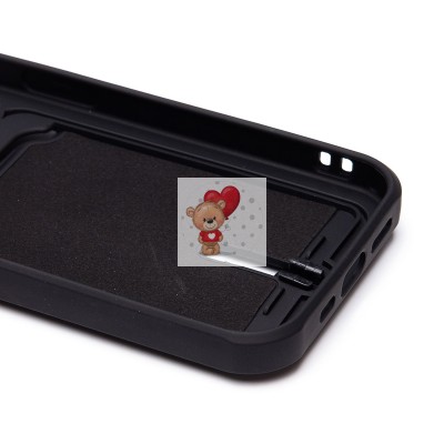 Чехол-накладка для Apple iPhone 15 Pro (черный) - SC304 с картхолдером Чехол-накладка для Apple iPhone 15 Pro (черный) - SC304 с картхолдером