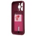 Чехол-накладка для Apple iPhone 15 Pro (бордовый) - SC304 с картхолдером