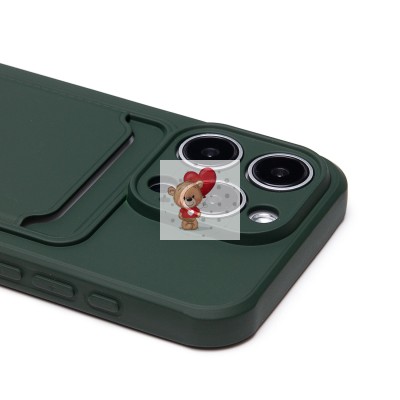 Чехол-накладка для Apple iPhone 15 Pro (темно-зеленый) - SC304 с картхолдером Чехол-накладка для Apple iPhone 15 Pro (темно-зеленый) - SC304 с картхолдером