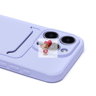Чехол-накладка для Apple iPhone 15 Pro (светло-фиолетовый) - SC304 с картхолдером
