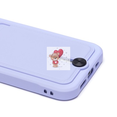 Чехол-накладка для Apple iPhone 15 Pro (светло-фиолетовый) - SC304 с картхолдером