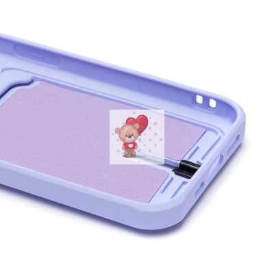 Чехол-накладка для Apple iPhone 15 Pro (светло-фиолетовый) - SC304 с картхолдером