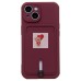Чехол-накладка для Apple iPhone 15 (бордовый) - SC304 с картхолдером