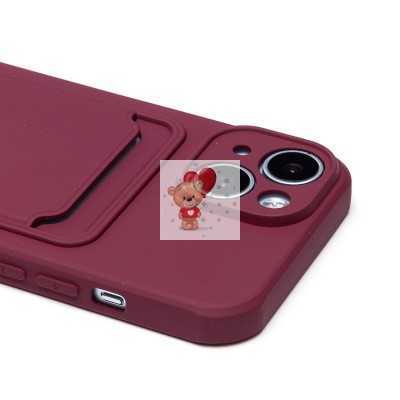 Чехол-накладка для Apple iPhone 15 (бордовый) - SC304 с картхолдером Чехол-накладка для Apple iPhone 15 (бордовый) - SC304 с картхолдером