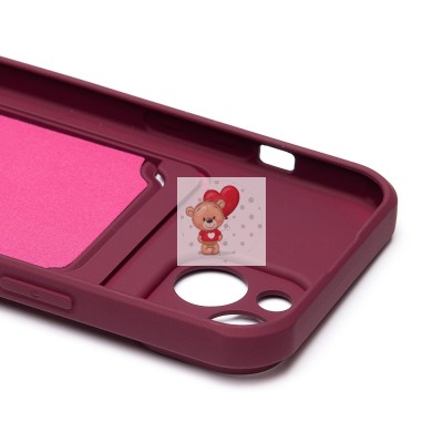 Чехол-накладка для Apple iPhone 15 (бордовый) - SC304 с картхолдером Чехол-накладка для Apple iPhone 15 (бордовый) - SC304 с картхолдером