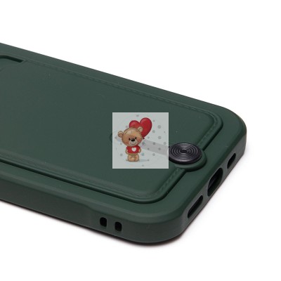 Чехол-накладка для Apple iPhone 15 (темно-зеленый) - SC304 с картхолдером Чехол-накладка для Apple iPhone 15 (темно-зеленый) - SC304 с картхолдером