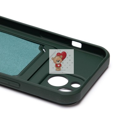 Чехол-накладка для Apple iPhone 15 (темно-зеленый) - SC304 с картхолдером Чехол-накладка для Apple iPhone 15 (темно-зеленый) - SC304 с картхолдером