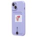 Чехол-накладка для Apple iPhone 15 (светло-фиолетовый) - SC304 с картхолдером