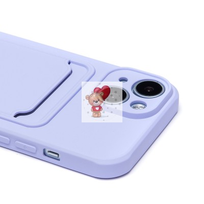 Чехол-накладка для Apple iPhone 15 (светло-фиолетовый) - SC304 с картхолдером