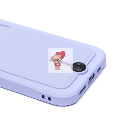Чехол-накладка для Apple iPhone 15 (светло-фиолетовый) - SC304 с картхолдером