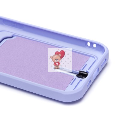 Чехол-накладка для Apple iPhone 15 (светло-фиолетовый) - SC304 с картхолдером